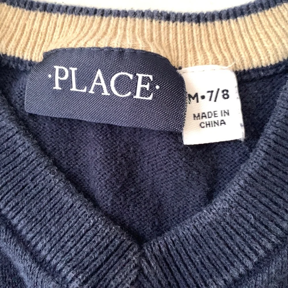 The Children’s Place 7/8 Boys Navy Blue Pullover Sweater Kids Formal Size 7 8